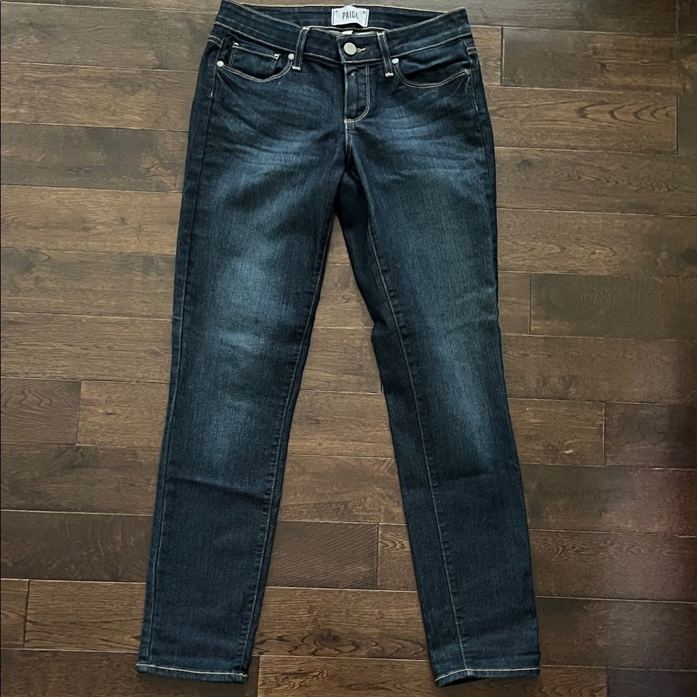 PAIGE KYLIE Crop Dark Indigo Skinny Leg Jeans